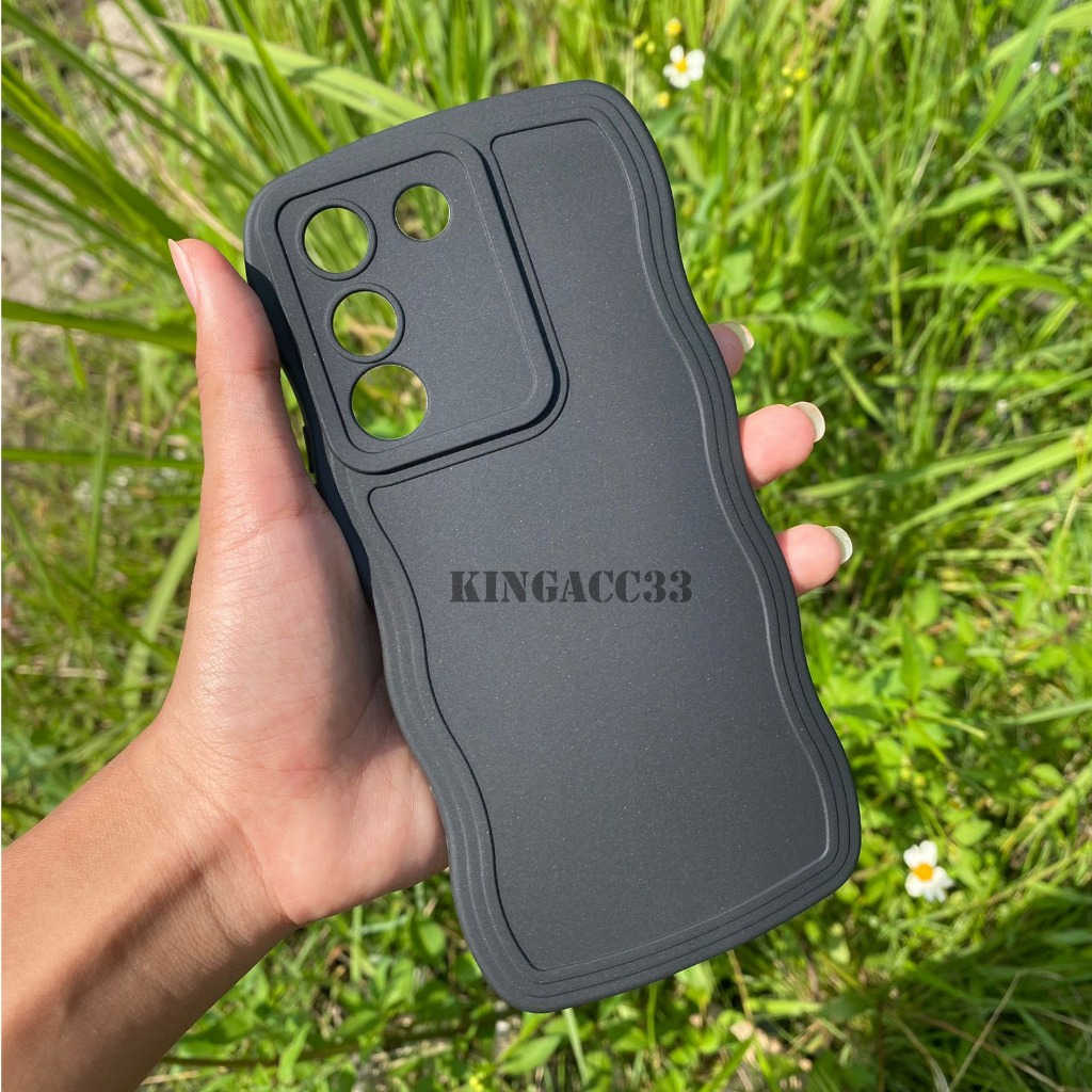 Case  Gelombang Hitam HP Vivo V29E 5G - Casing handphone Vivo V29E 5G - Pelindung handphone Vivo V29