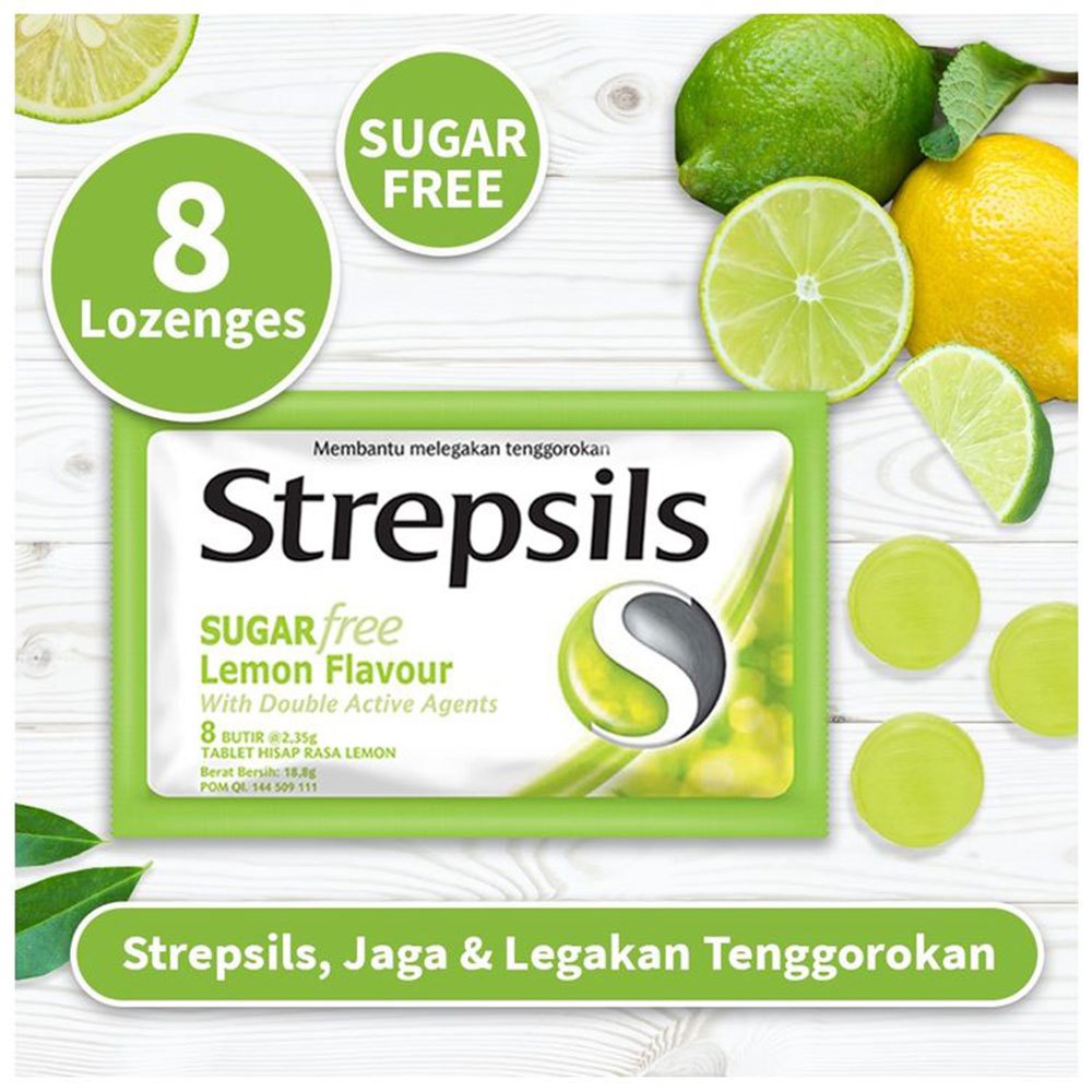 

Strepsils Sugar Free Lemon / Original / Vitamin C / Menthol Isi 8 Butir