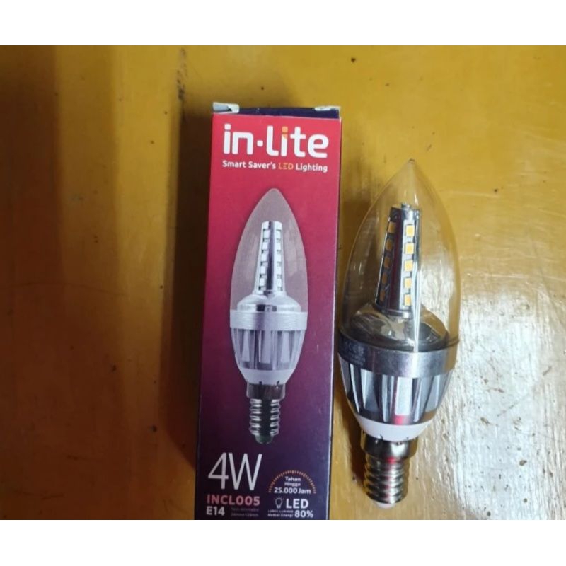 Lampu Candle Led E14 4Watt Cahaya Putih/Warm 3000K inlite INCL005