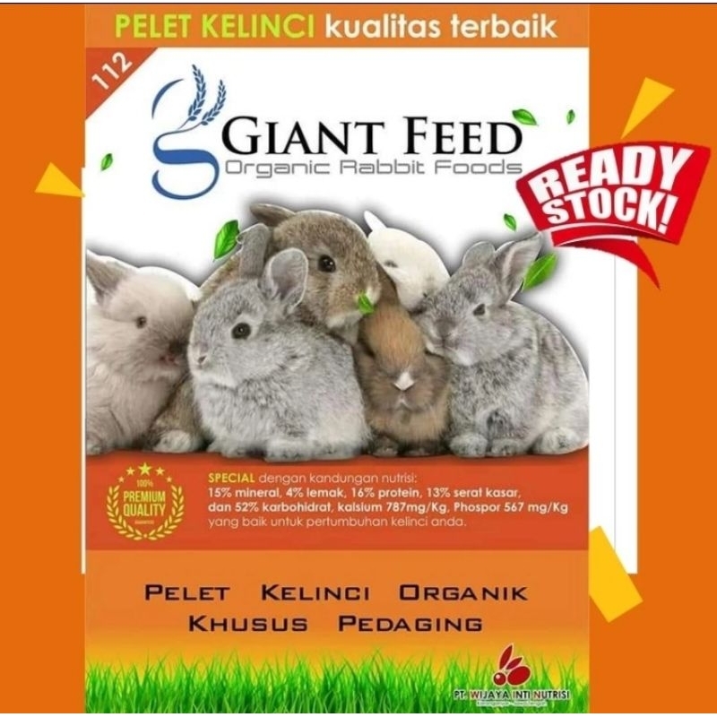 Pakan kelinci 1kg giant feed, Pelet kelinci pedaging