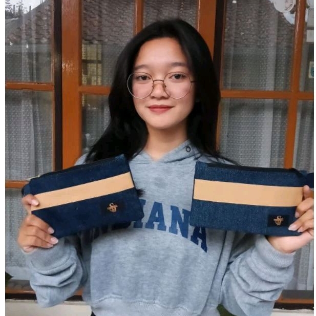 Sawit Denim - Dompet gantung denim dompet hp dan kartu tas hp dan kartu handbag denim tas hp gantung