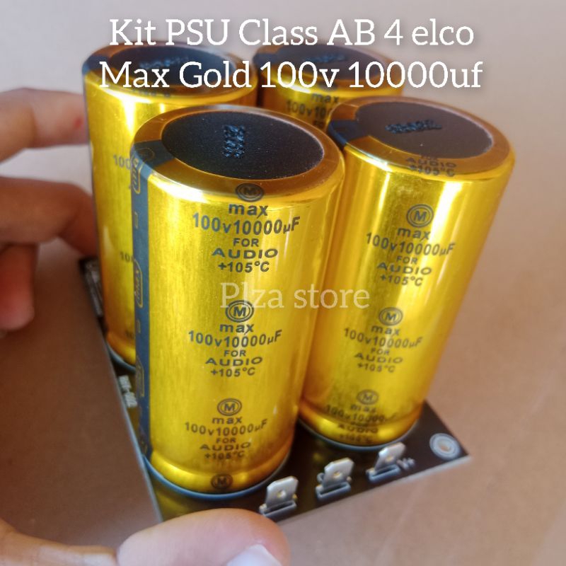 Kit PSU 4 elco 100volt 10000uf Max Gold PSU 4 elco 10000uf 100v class AB isi 4 elko original