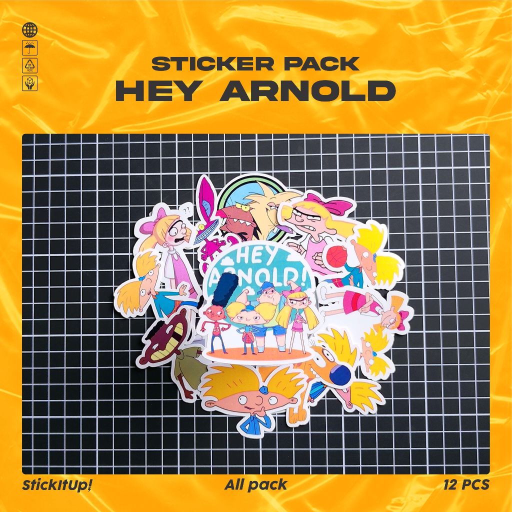 

COD✨ StickItUp Stiker Pack Kartun Hey Arnold Lucu Keren Untuk Koper Laptop Skateboard