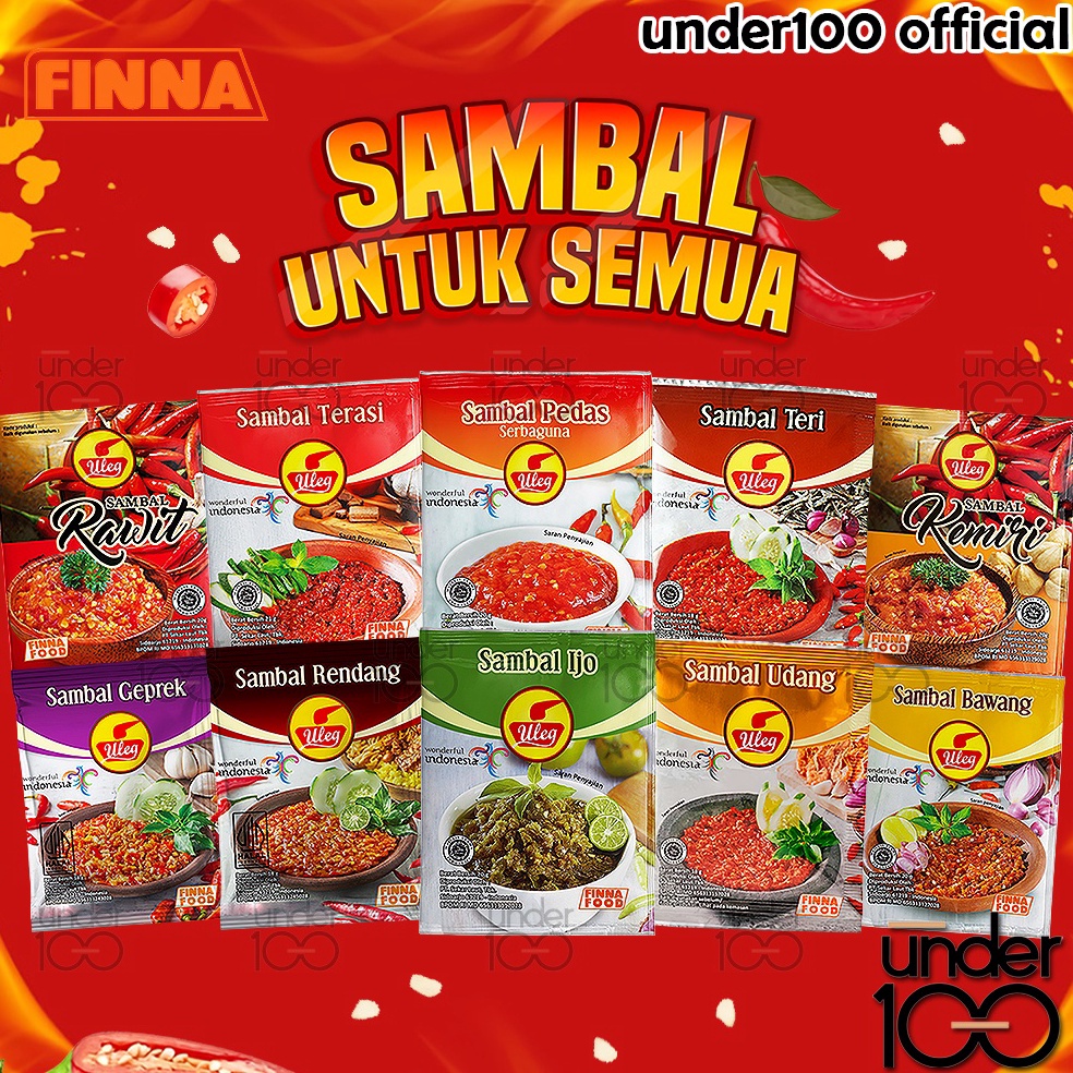 

[COD MR33] ❤ Under100 ❤ FINNA Sambel Uleg Saset 18g Renceng Sambal Uleg Terasi | Sambal Rendang | Sambal Ijo | Sambal Rawit | Sambal Udang | Sambal Pedas | Sambal Kemiri | Sambal Bawang | Sambal Teri | Sambal Geprek | HALAL BPOM b7mtc