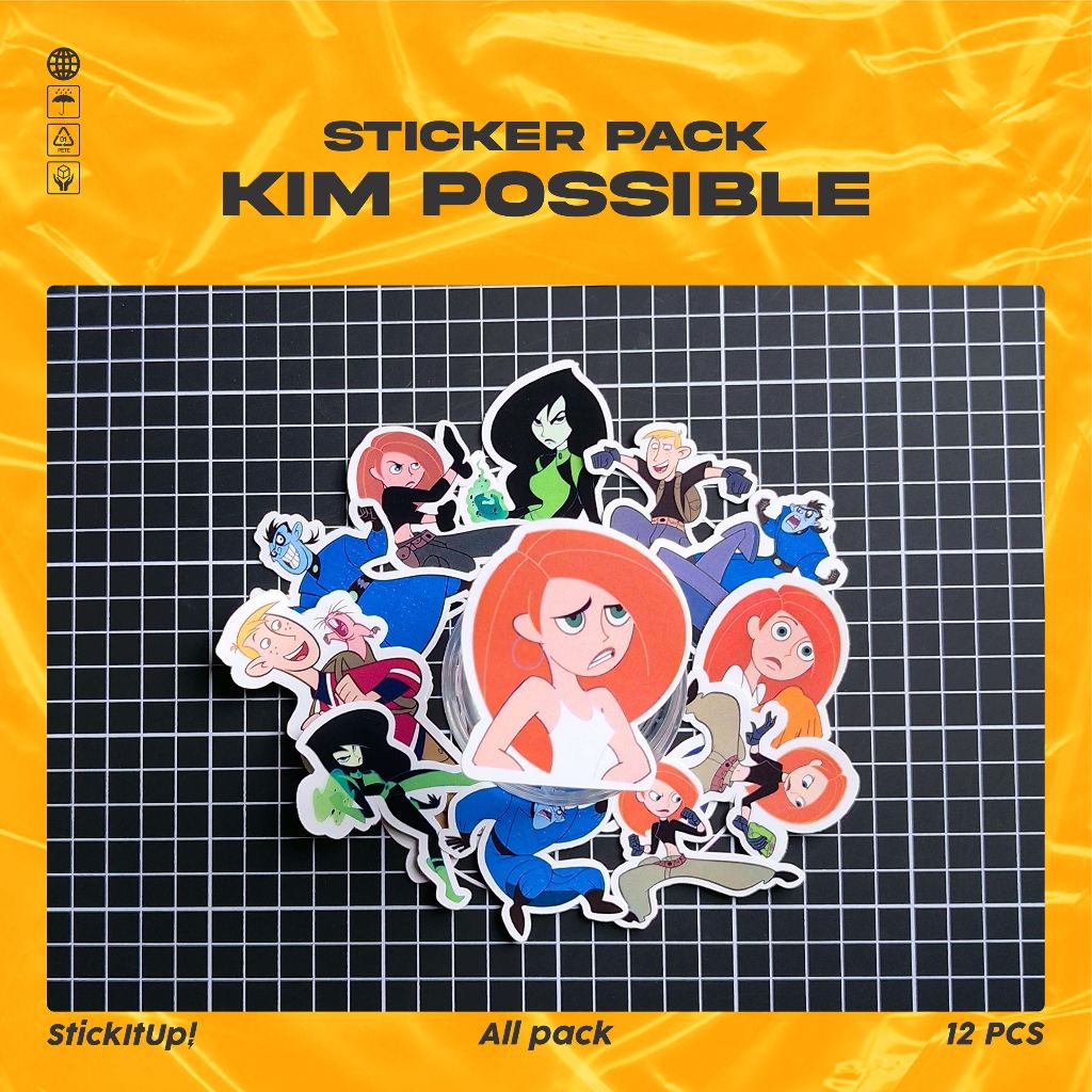 

COD✨ StickItUp Stiker Pack Kartun Kim Possible Lucu Keren Untuk Koper Laptop Skateboard