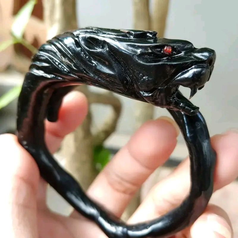 Akar Bahar hitam ukir maung/singa size kelingking, Akar Bahar ukir