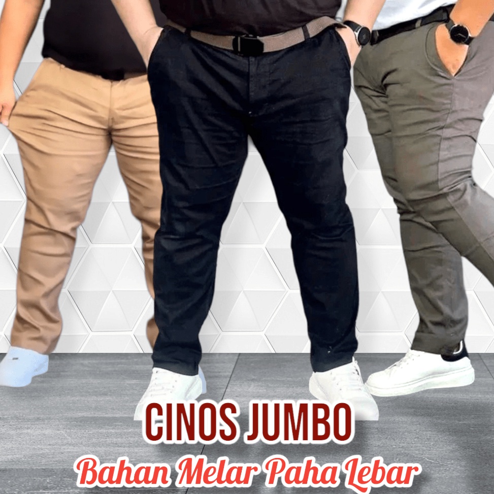 [SFA45] Big Size Celana Chino Panjang Pria Jumbo Cinos Slim Fit Bahan Melar Stretch 87