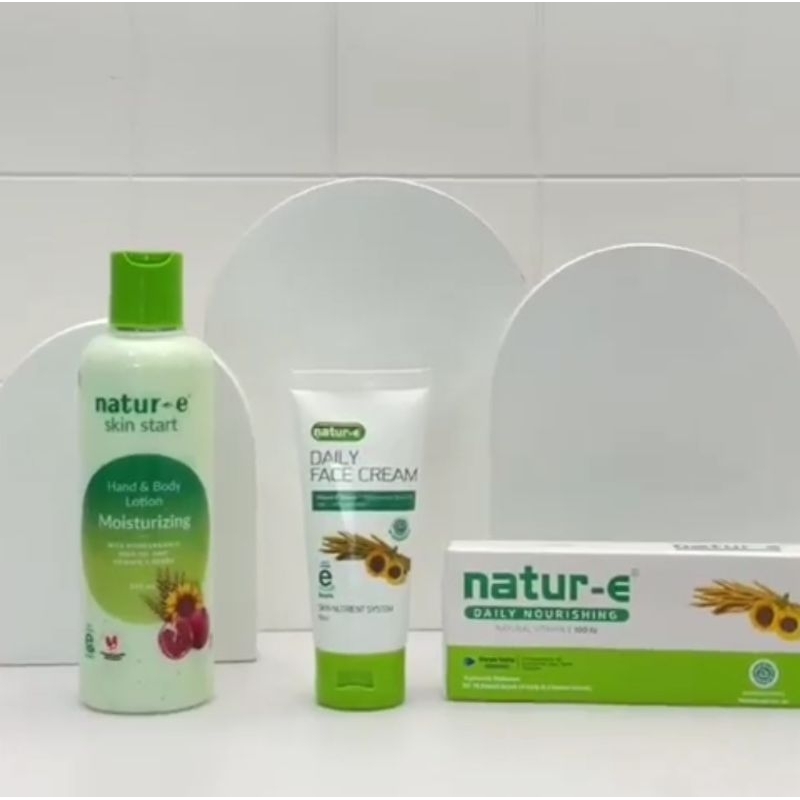 PAKET NATUR-E 100IU / HBL HIJAU 245ML/FACECREAM/VITAMIN 100IU ISI 16