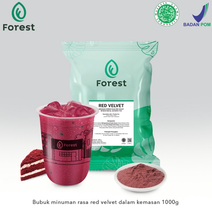 

MNSEY Bubuk Minuman RED VELVET Powder 1000g - FOREST Bubble Drink tgb7a