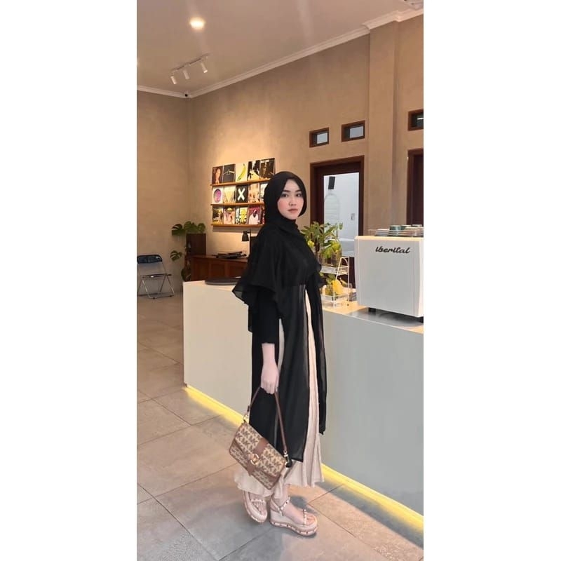 Lifia long outer tunik ceruty