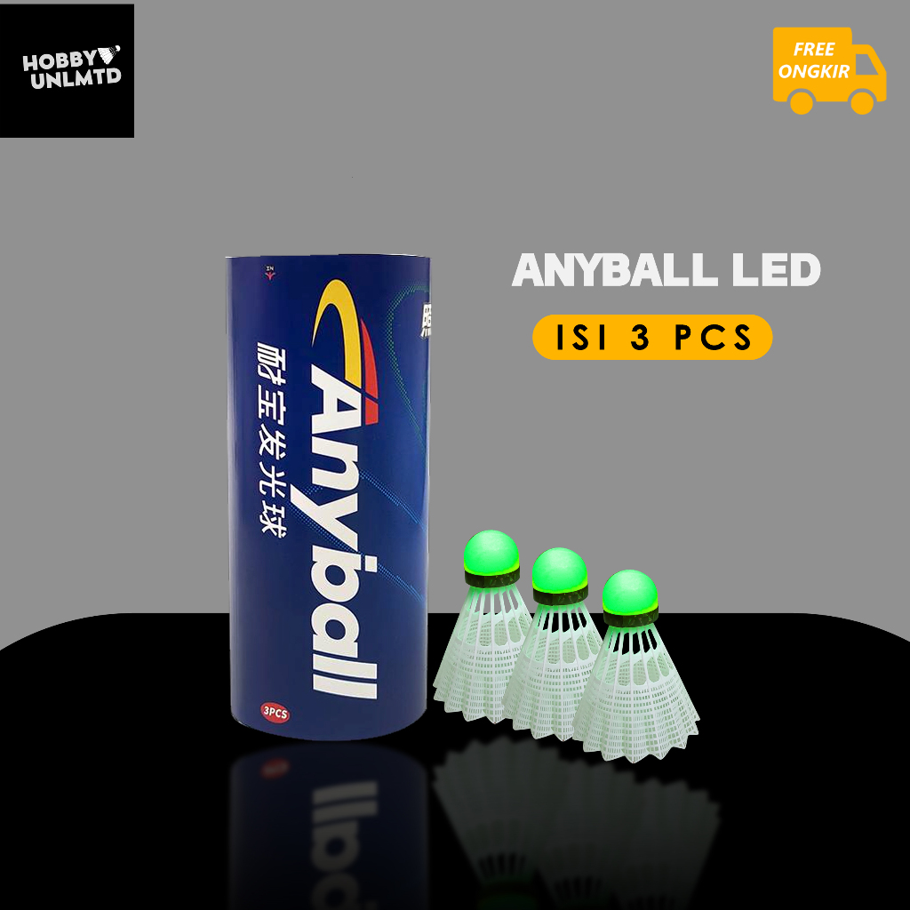 Shuttlecock Anyball Lampu LED SHUTTLE isi 3 KOK BULU TANGKIS