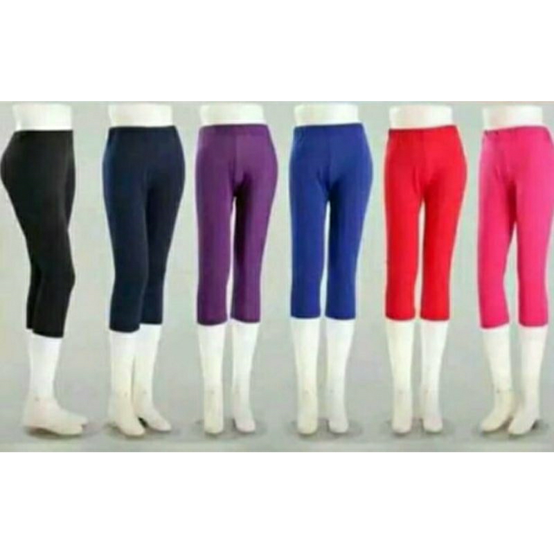 celana legging pendek 7/8 standar dan jumbo bb35-58kg bb60-90kg spandek licin