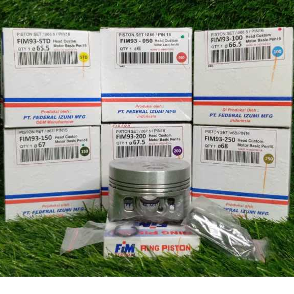 SEHER PISTON 65,5,66,66,5 67 67,5,68 FIM SATRIA FU/SCORPIO PIN16 BAHAN MENTAH COSTUME DOME 65,5 66 6