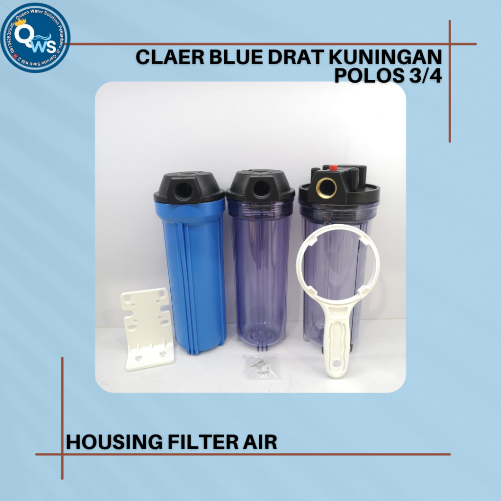 Housing Filter Air / Housing Clear / Blue 10" Air Filter Drat 3/4 Inch