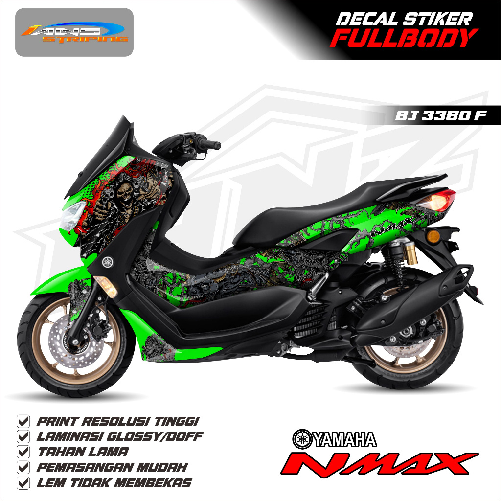 BJ 3380-STIKER FULL BODY MOTOR NMAX VARIASI DESAIN-STIKER KEKINIAN FULL BODY NMAX VENOM NEW