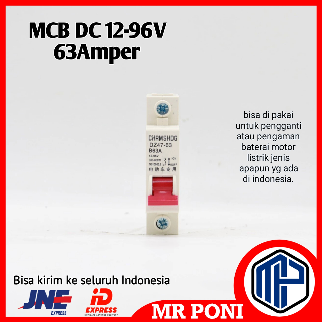 MCB SEPEDA & MOTOR LISTRIK DC 12~96V 63A