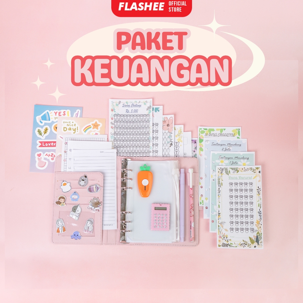 

Flashee Paket Binder A6 Keuangan Saving Challenge Lengkap Paket Menabung