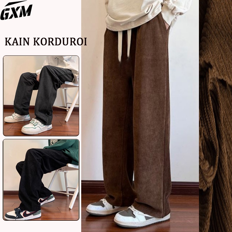 Celana Corduroy pria jumbo M-5XL corduroy pants pria Celana Casual Model lurus  celana korduroy pria