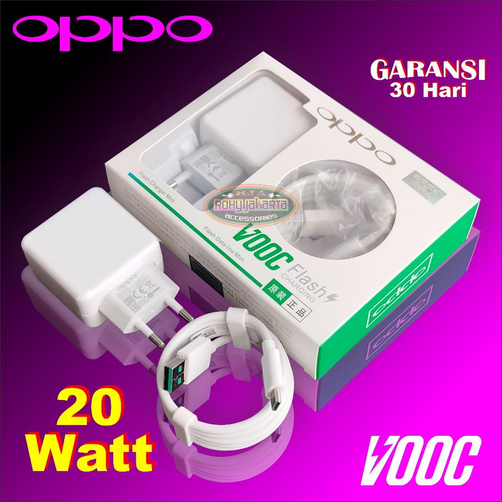 Charger Oppo 20 Watt VOOC A91 Reno 2 2F Reno 3 K3 Ori 100%