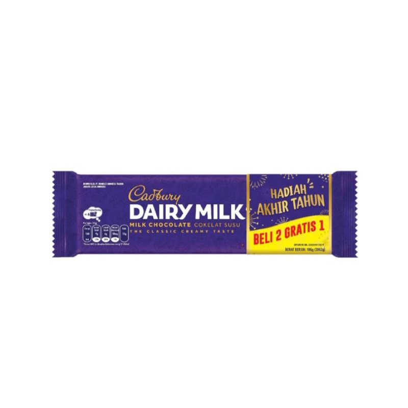 

Cadbury dairy milk chocolate 3 x 62 gr