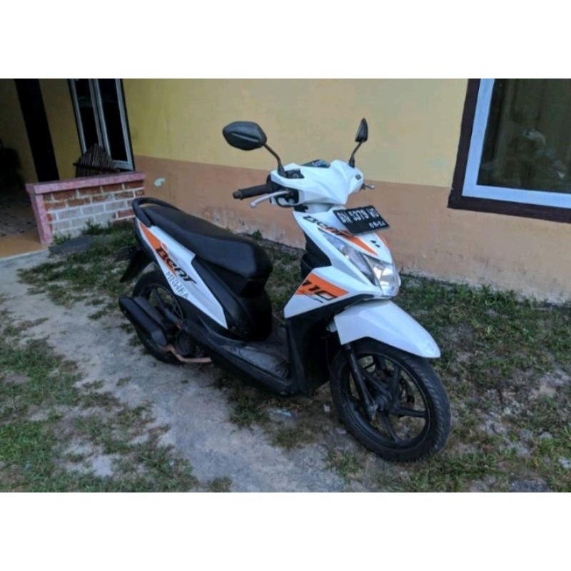 Stiker Striping Beat FI Stater Kasar dan Halus  Malaysian Style Transparan Garis Oren - SBFI-UV