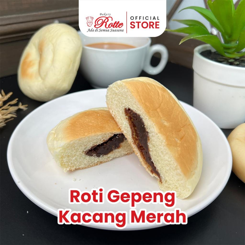 

Roti Gepeng Satuan Roti Kacang Merah Asli Pekanbaru Rotte Bakery Ukuran 50 Gram