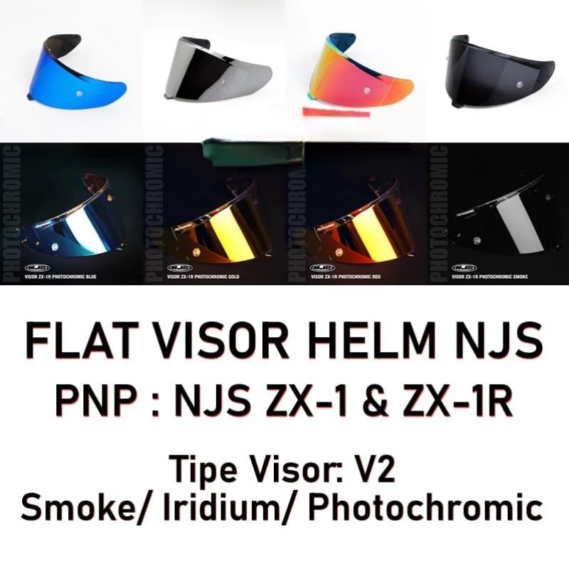 FLAT VISOR HELM NJS ZX 1| ZX 1R IRIDIUM