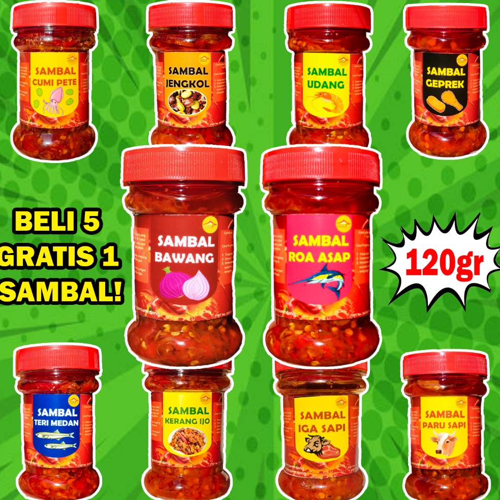 

[COD LG36] SAMBAL BAWANG/ROA ASAP/MATAH BALI/GEPREK/CUMI PETE/SAMBEL PARU/TERI MEDAN/JENGKOL/UDANG/CUMI IJO/IGA MERCON SAPI/KERANG IJO/CABE KEMASAN 120gram fqs9b