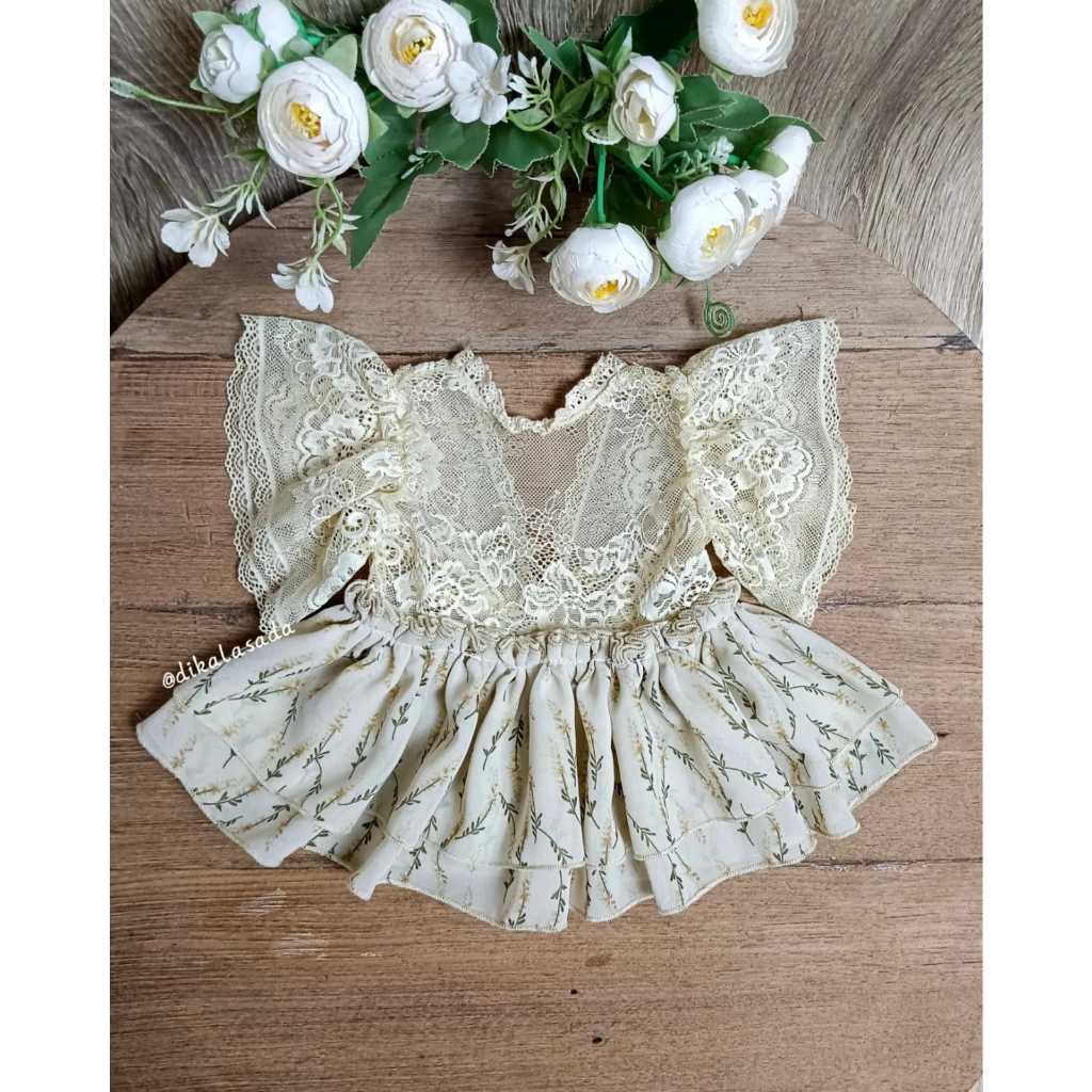 Properti Foto Newborn Gardena dress newborn props, newborn girl, baby dress, baju bayi, fotografi ba