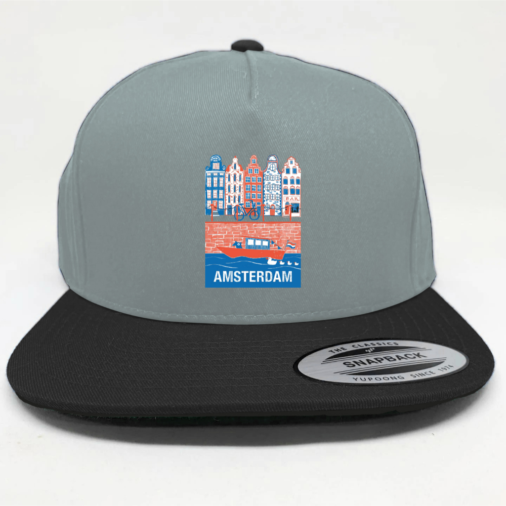 topi snapback cotton premium desain amsterdam belanda