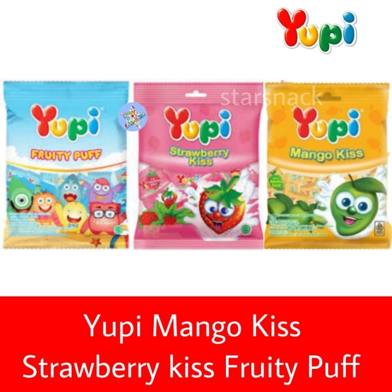 

Yupi Fruity Puff Mango Strawberry Kiss pack 120gr