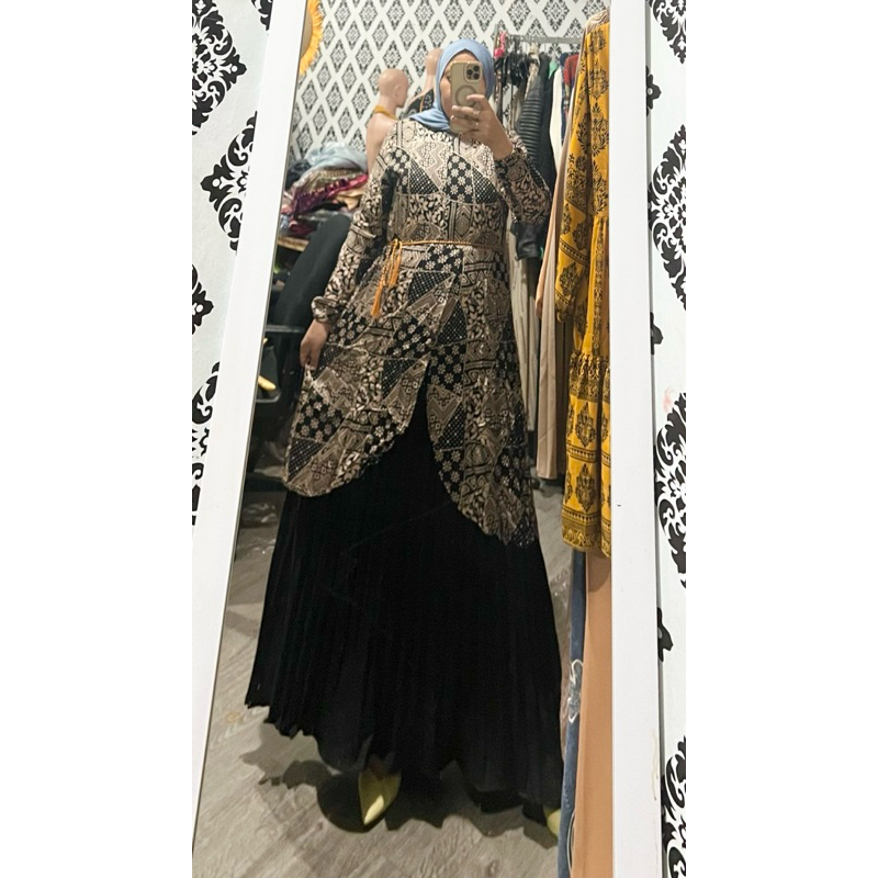 gamis batik mix plisket