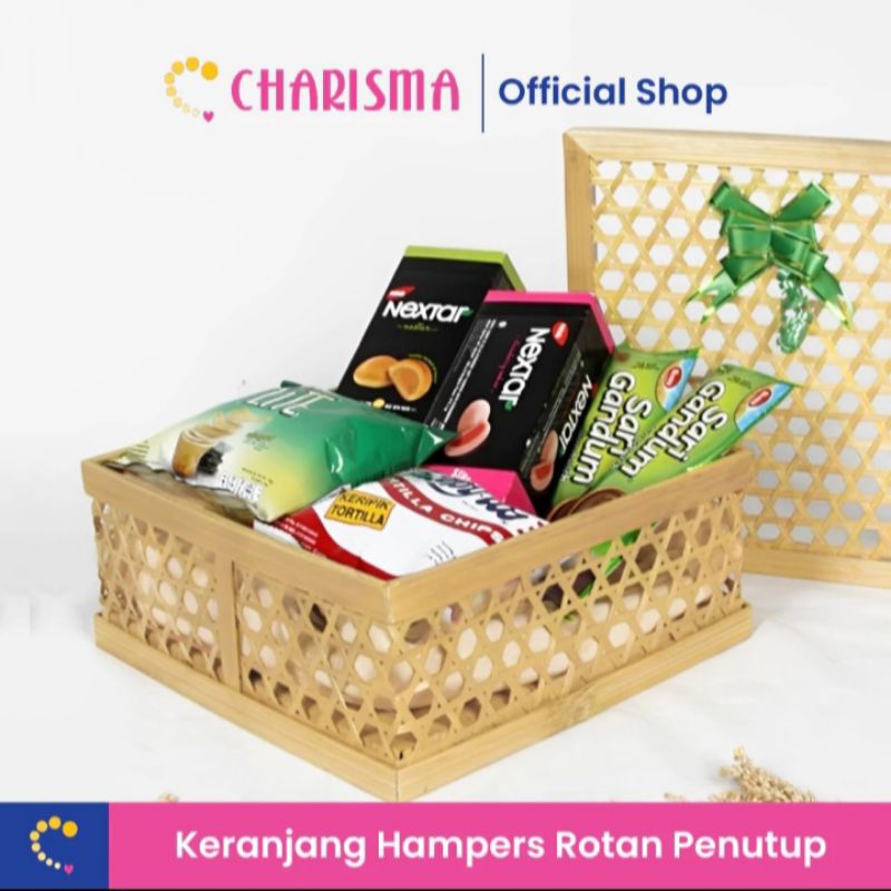 Charisma Keranjang Rotan Penutup - Keranjang Rotan kotak / Keranjang Rotan Parcel / Keranjang Rotan 