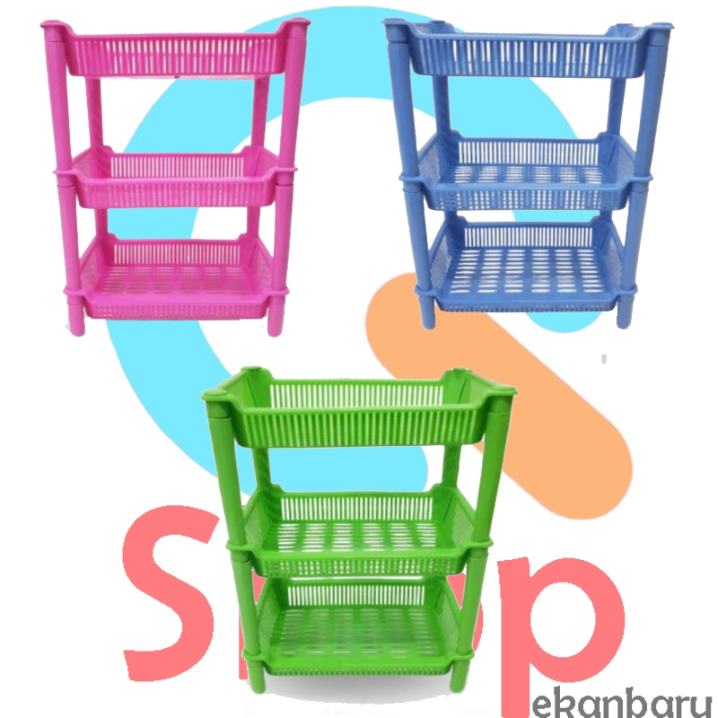 Rak Segi Warna  / Rak Bawang Cabe / Rak Bumbu Dapur HDR / 3 Susun