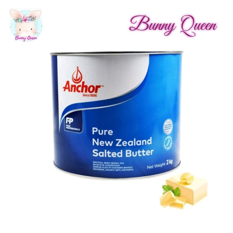 

Anchor Salted Butter 2 kg Mentega Asin New Zealand Tinned