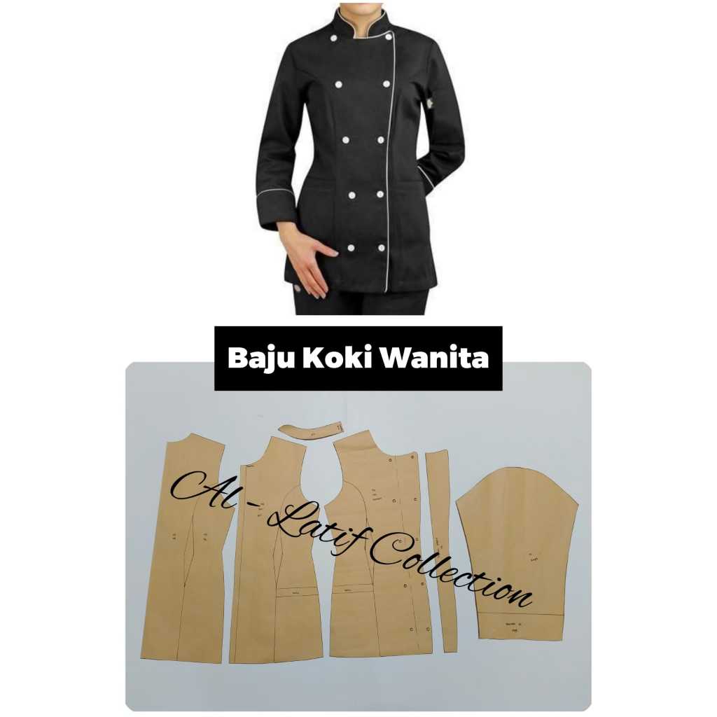 Pola Jiplak / Pola Instan BAJU KOKI WANITA