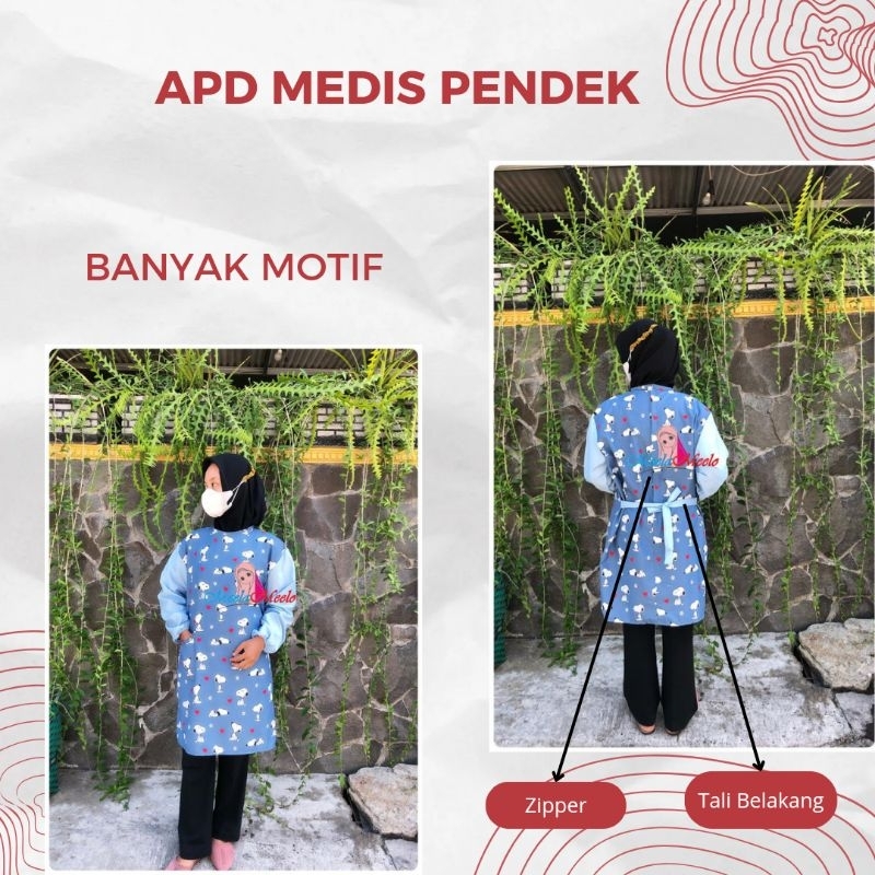 Gown Medis APD Surgical Motif / Gown Kain Katun Dewasa  / Seragam Bedah Baju Operasi Terlaris