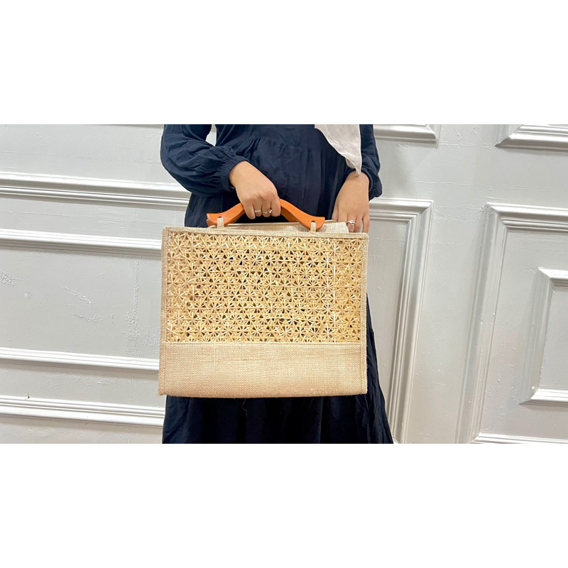 Galerikitri Tas handle moustache Anyaman Bambu Anyaman Goni Hampers Souvenir