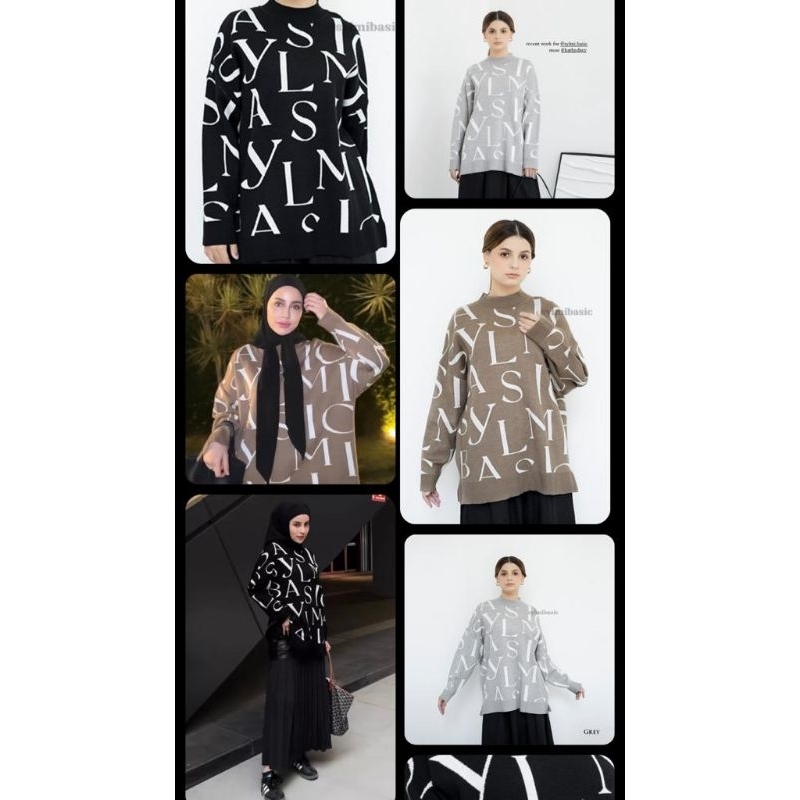 SWEATER MONOGRAM SYLMI BASIC by aghnia