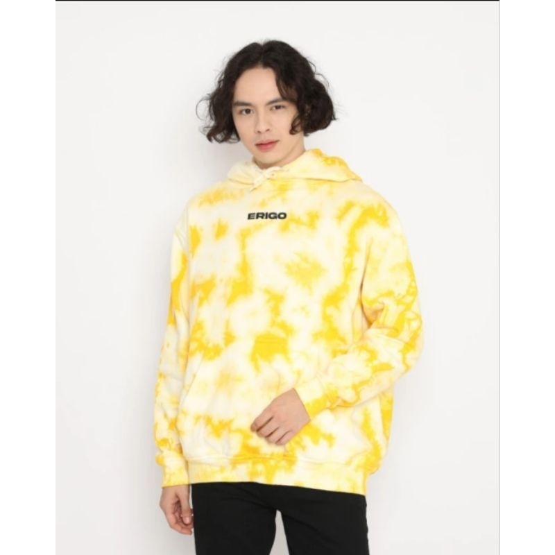 STOK TERBATAS Erigo Hoodie Tie Dye Pressly Fleece Mustard - L