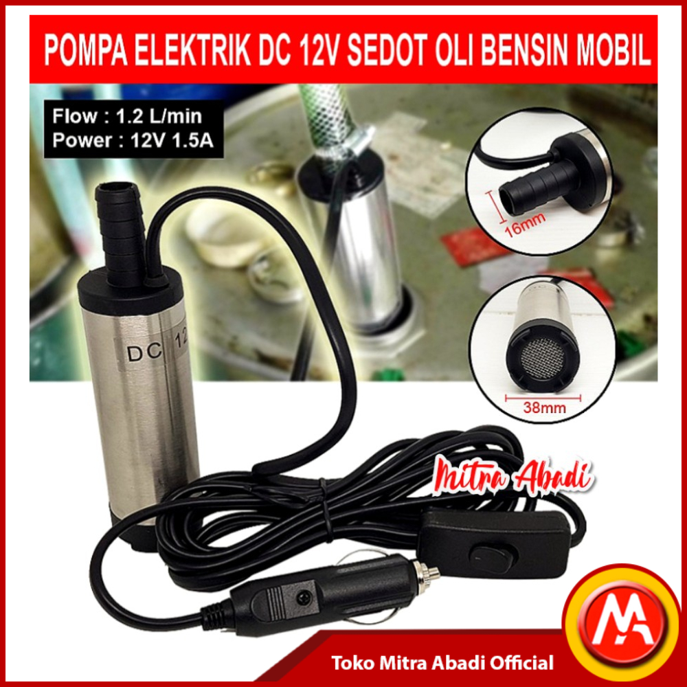 Pompa Elektrik DC 12V Sedot Oli Bensin Mobil