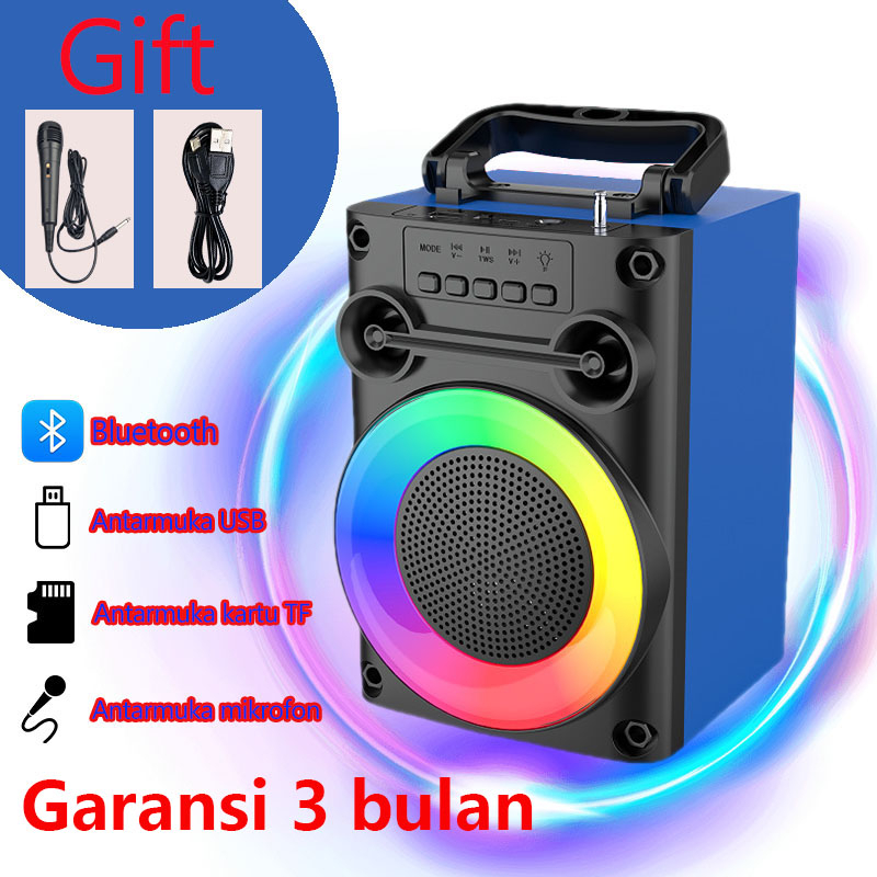 Speaker Bluetooth Portable bass karaoke Mini  | speaker LED karaoke kekinian