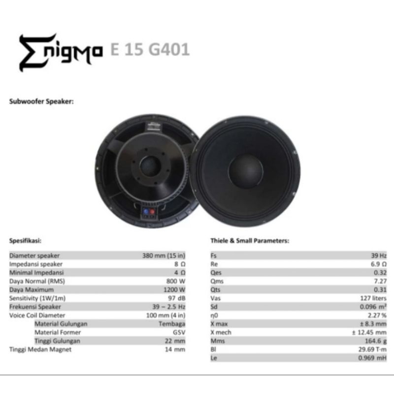 Speaker 18 inch ENIGMA E 18 G401 original