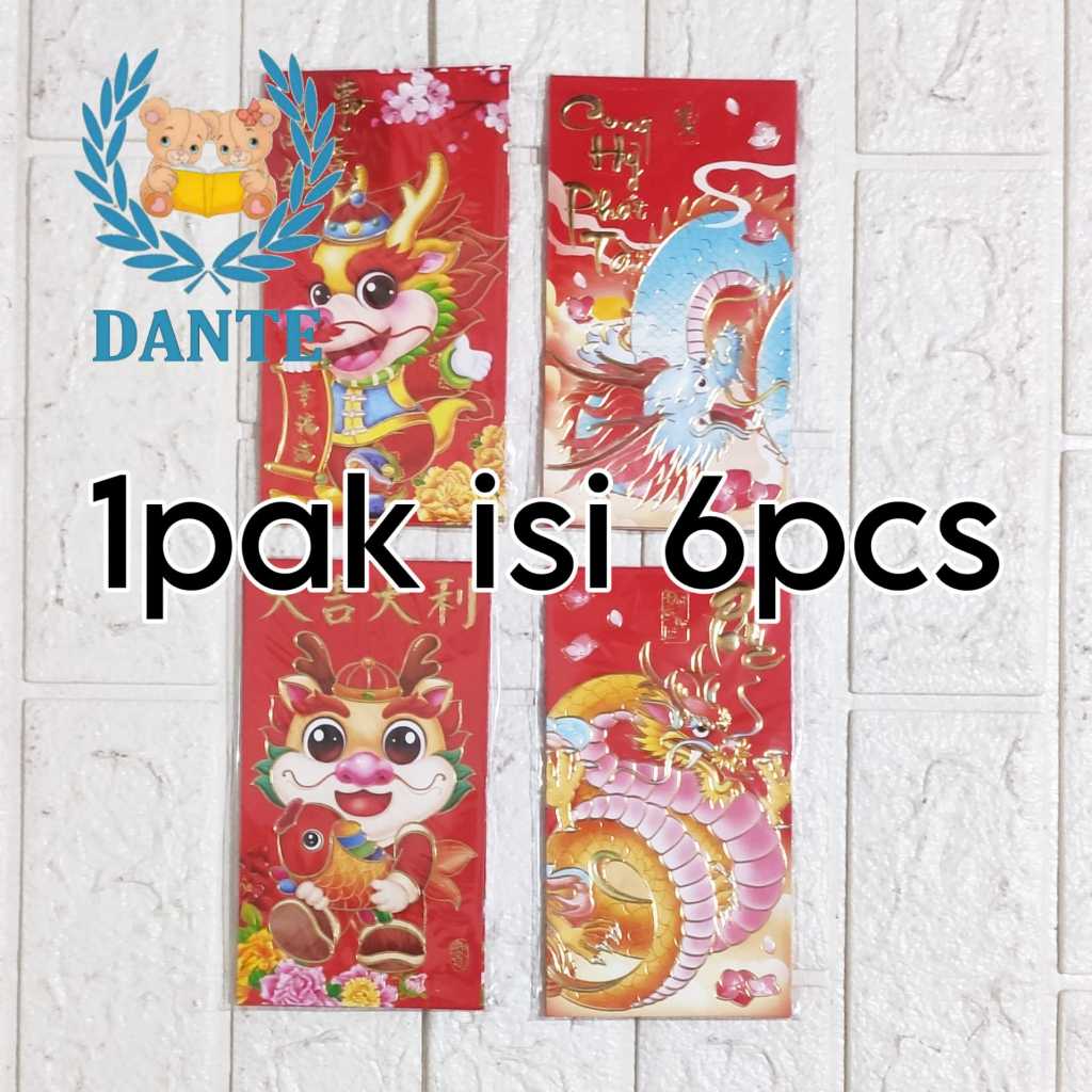 

Angpao Imlek PANJANG Gong Xi Fa Cai BESAR 1pak isi 6pcs