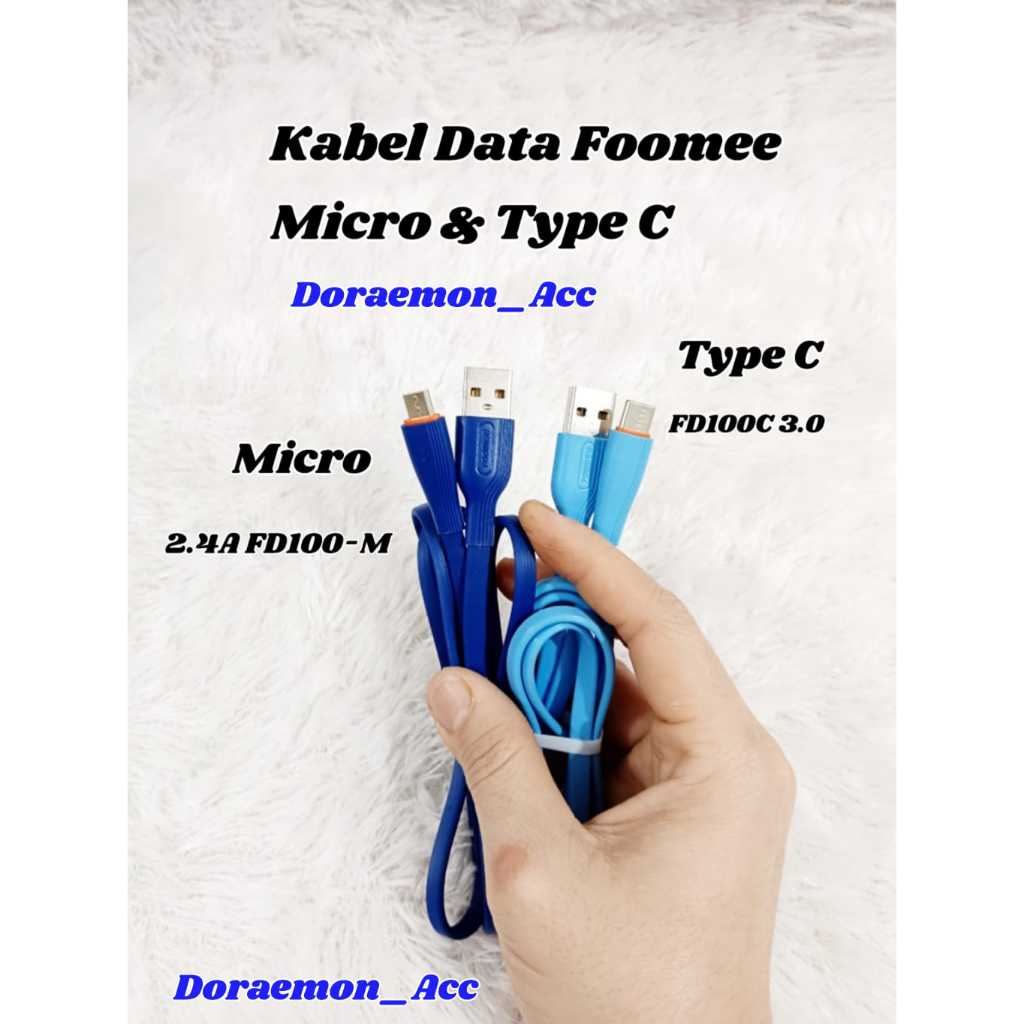 Kabel Data foomee FD100-M Micro / FD100-C Type-C / NA02 Type C Data Transfer