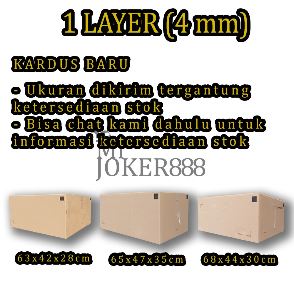 

Kardus Packing Besar Jumbo Bekas Pindahan Packaging Dus Tebal Box Pengiriman Kotak Penyimpanan 1ply 2ply Baru 2 layer 1 layer 2 ply 1 ply Super Karton Kemasan Murah Polos Paking Barang Kantor Arsip Kuat 60x40x40 Keras Single Double Wall Dynaplast Baru I