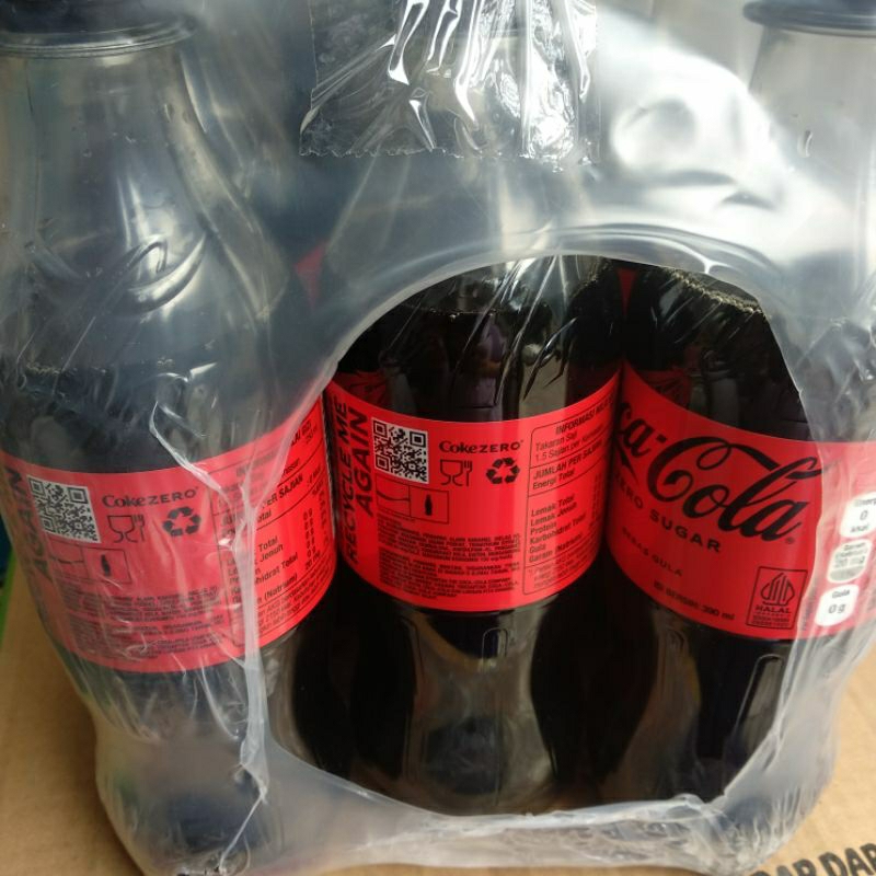 

coca cola zero sugar 390 ml botol plastik dus isi 12 botol