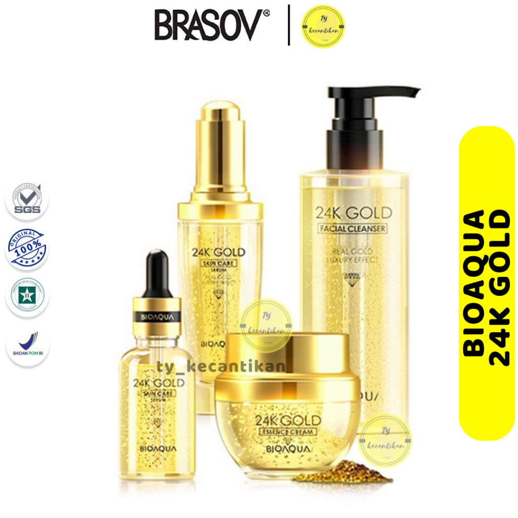 BIOAQUA  kecantikan perawatan set skincare paket 6pcs whitening brightening penghilang jerawat batu 