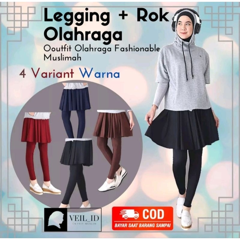 Legging Rok wanita Olahraga Spandek terbaru//Legging Rok Jumbo skirt sport termurah