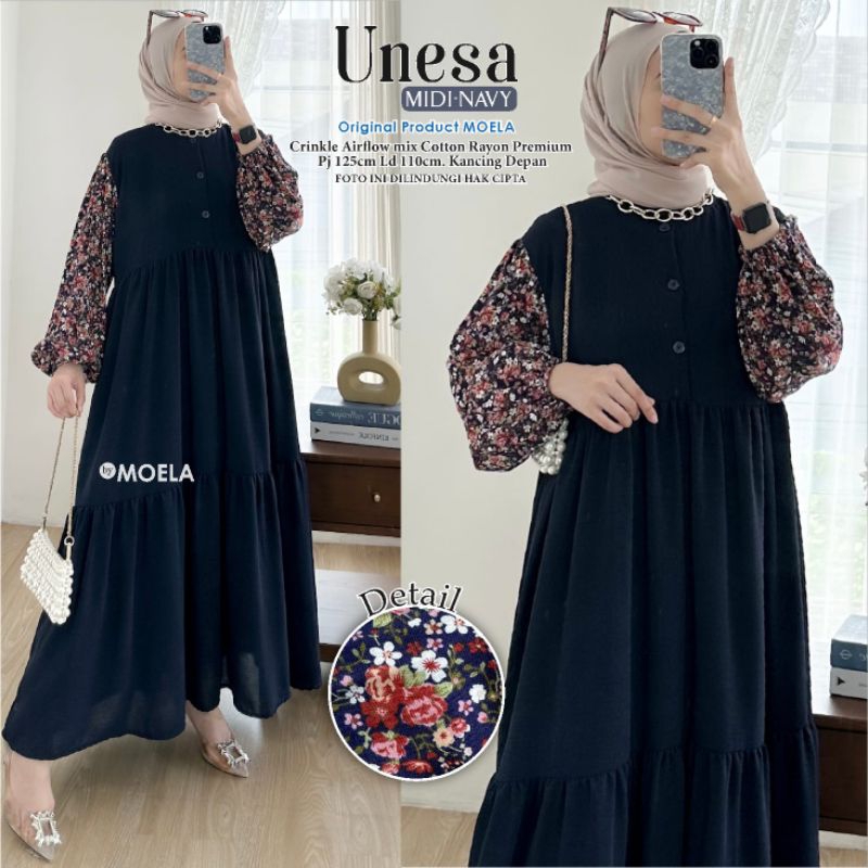 UNESA MIDI DRESS BY MOELA • MIDI KOMBINASI • BEST SELLER